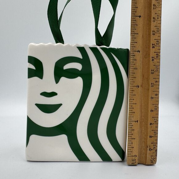 Starbucks 2019 Limited Ceramic Tote Holiday Ornament/Gift Card Holder - Picture 3 of 7